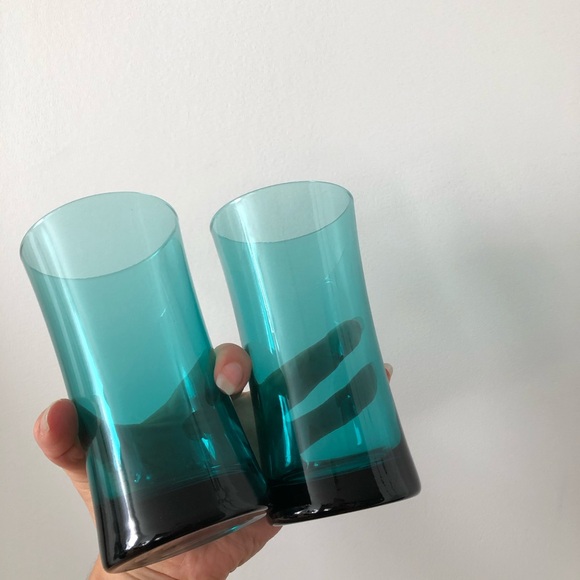 Set of two turquoise glass - Picture 5 of 5